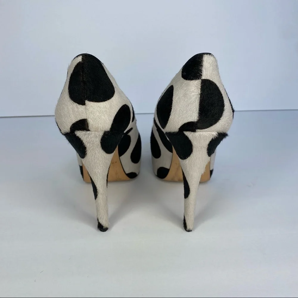 𝅺BRIAN Atwood Pony-skin Polka Dot Heels